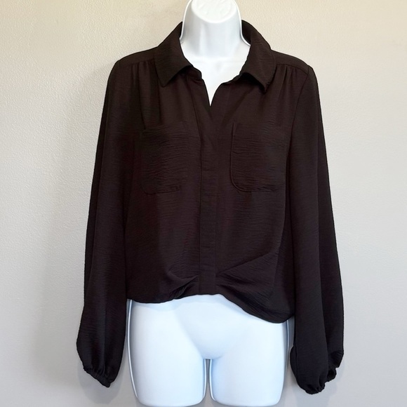 Sofia by Sofia Vergara Long Sleeve Collard Blouse Womens Size Small 4 - Picture 1 of 7